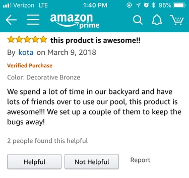 Amazon Mosquito Positive Review